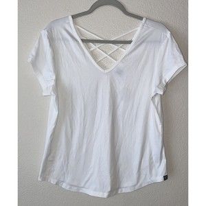 Title Nine Yasumi Short Sleeve Top White Size Large Tencel Moisture Wicking